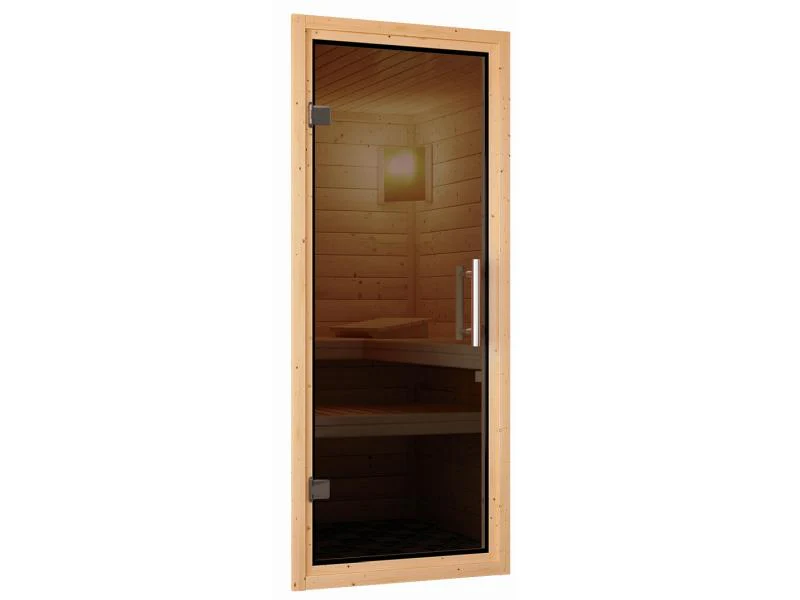 Karibu Sauna Variado inkl. 9 kW Ofen ext. Steuerung, mit moderner Saunatür -mit Dachkranz- - Image 8