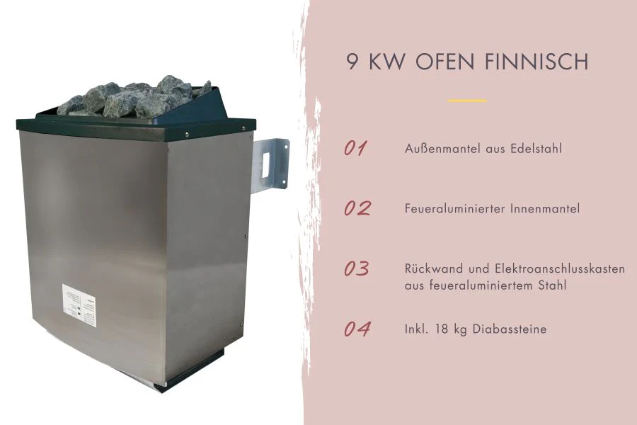 Karibu Saunahaus Caapi 2, terragrau, inkl. 9 kW Ofen finnisch ext. Steuerung, mit Klarglastür und Fußboden - Image 5