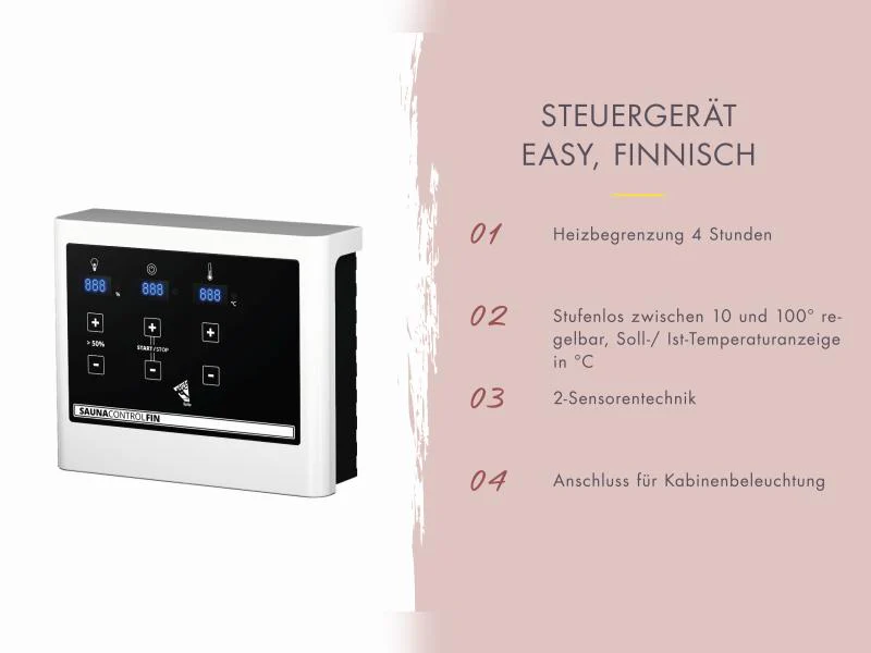Karibu Saunahaus Catalina, natur -inkl. 9 kW Ofen ext. Steuerung- inkl. Vorraum, 73 mm - Image 6