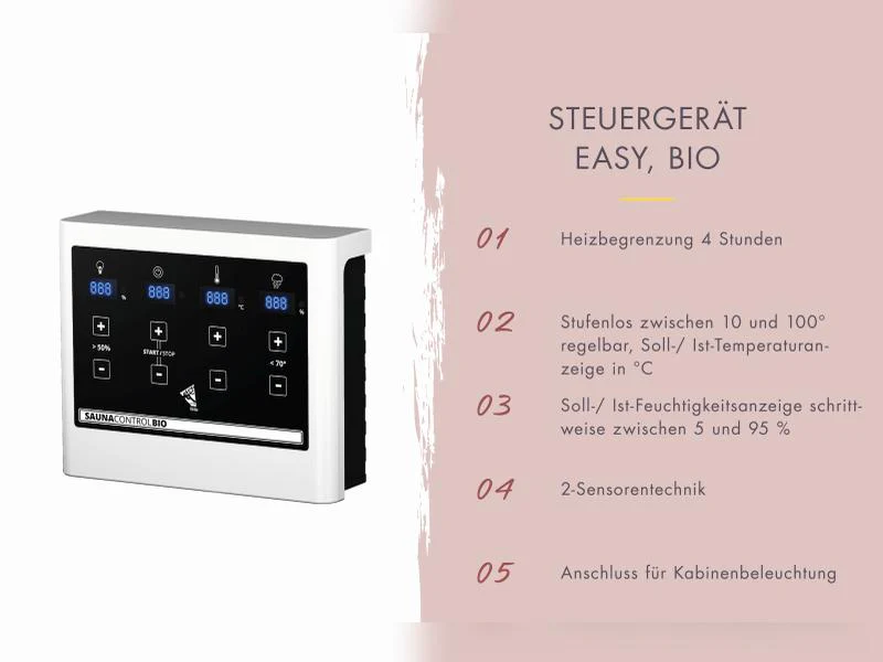 Karibu Saunahaus Catalina, schwarz-inkl. 9 kW Bioofen ext. Steuerung- inkl. Vorraum, 73 mm - Image 6