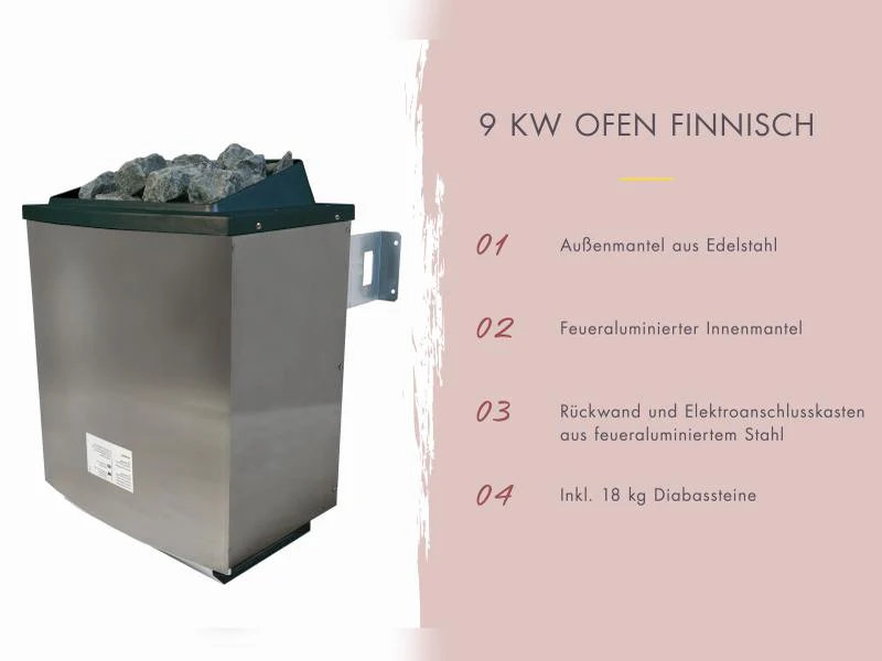 Karibu Saunahaus Hytti 0 38 mm - Ofen 9kW ext. Strg. - Iso Tür, terragrau - Image 4