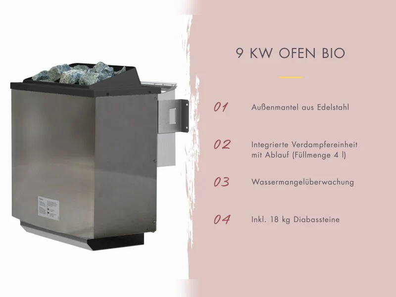 Karibu Saunahaus Hytti 6, inkl. 9 kW Bioofen ext. Steuerung HUUM -mit Iso-Tür- Terragrau - Image 3