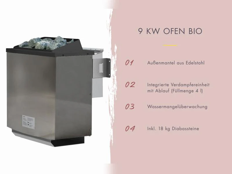 Karibu Saunahaus Hytti 6, inkl. 9 kW Bioofen ext. Steuerung -mit Iso-Tür- terragrau, 38 mm - Image 5