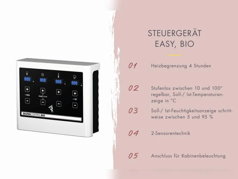 Karibu Saunahaus Laguna natur,73 mm -inkl. 9 kW Bioofen ext. Steuerung - Image 6