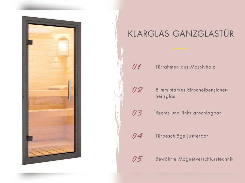 Karibu Saunahaus Laguna, schwarz ,73 mm -ohne Ofen- - Image 5