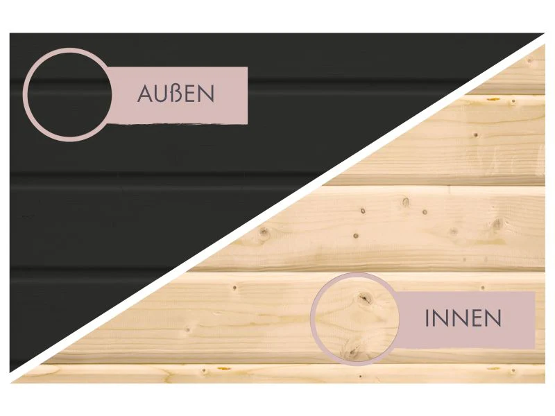Karibu Saunahaus Monterey, schwarz, inkl. 9 kW Bioofen ext. Steuerung, mit Séparée im Vorraum, 73 mm - Image 15