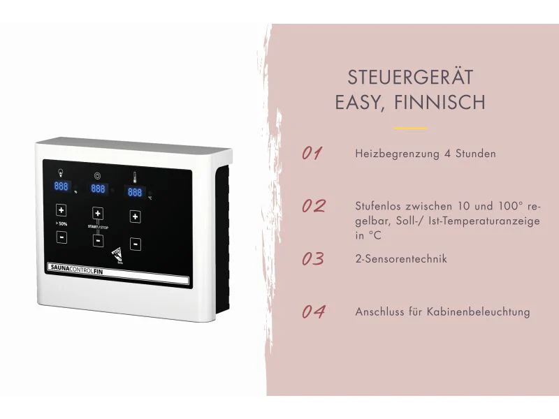 Karibu Saunahaus Monterey, schwarz, inkl. 9 kW Ofen ext. Steuerung, mit Séparée im Vorraum, 73 mm - Image 12
