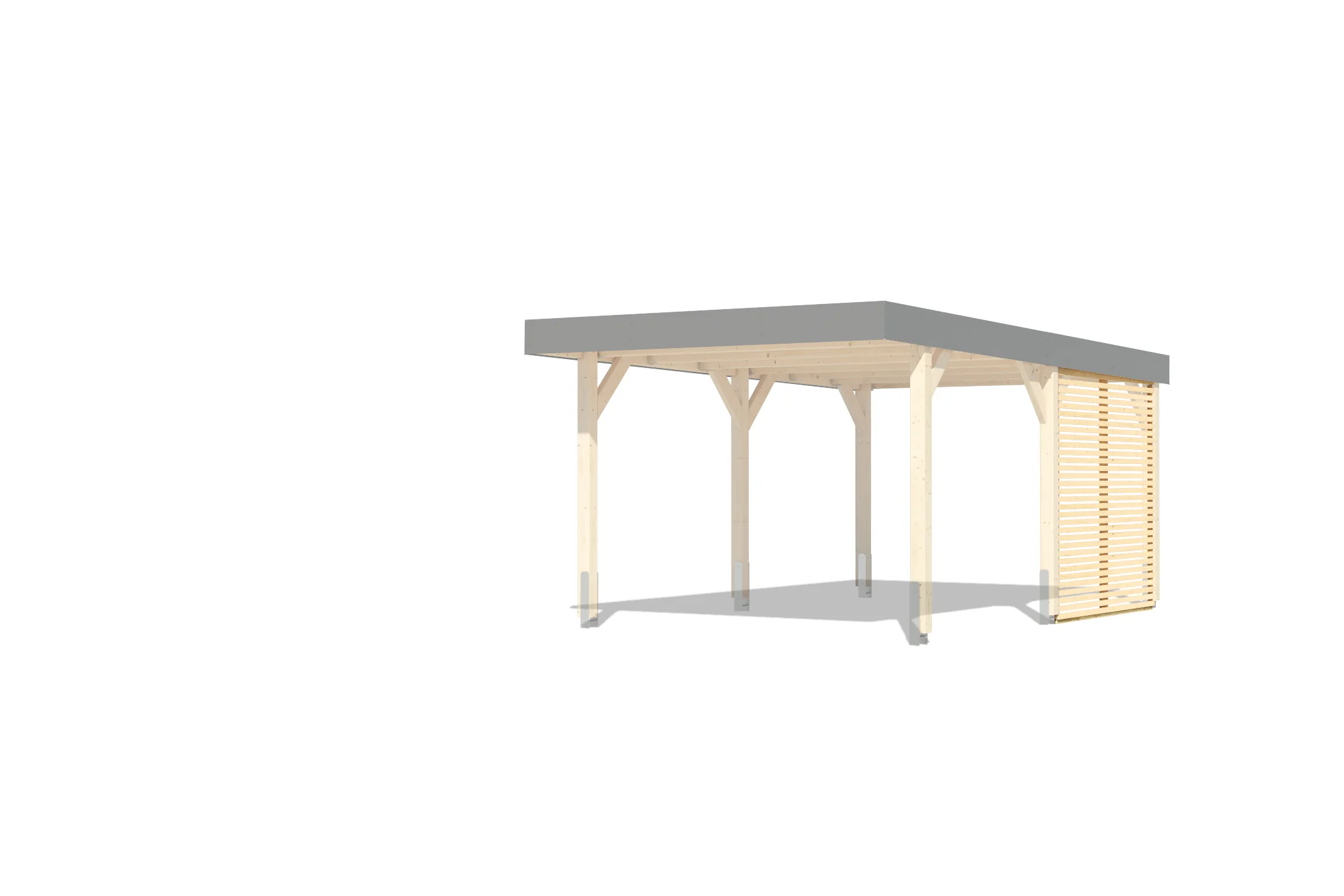 Karibu Seitenwande/Lamellenwande lose , für Leimholz Carports, naturbelassen, 2 Stück