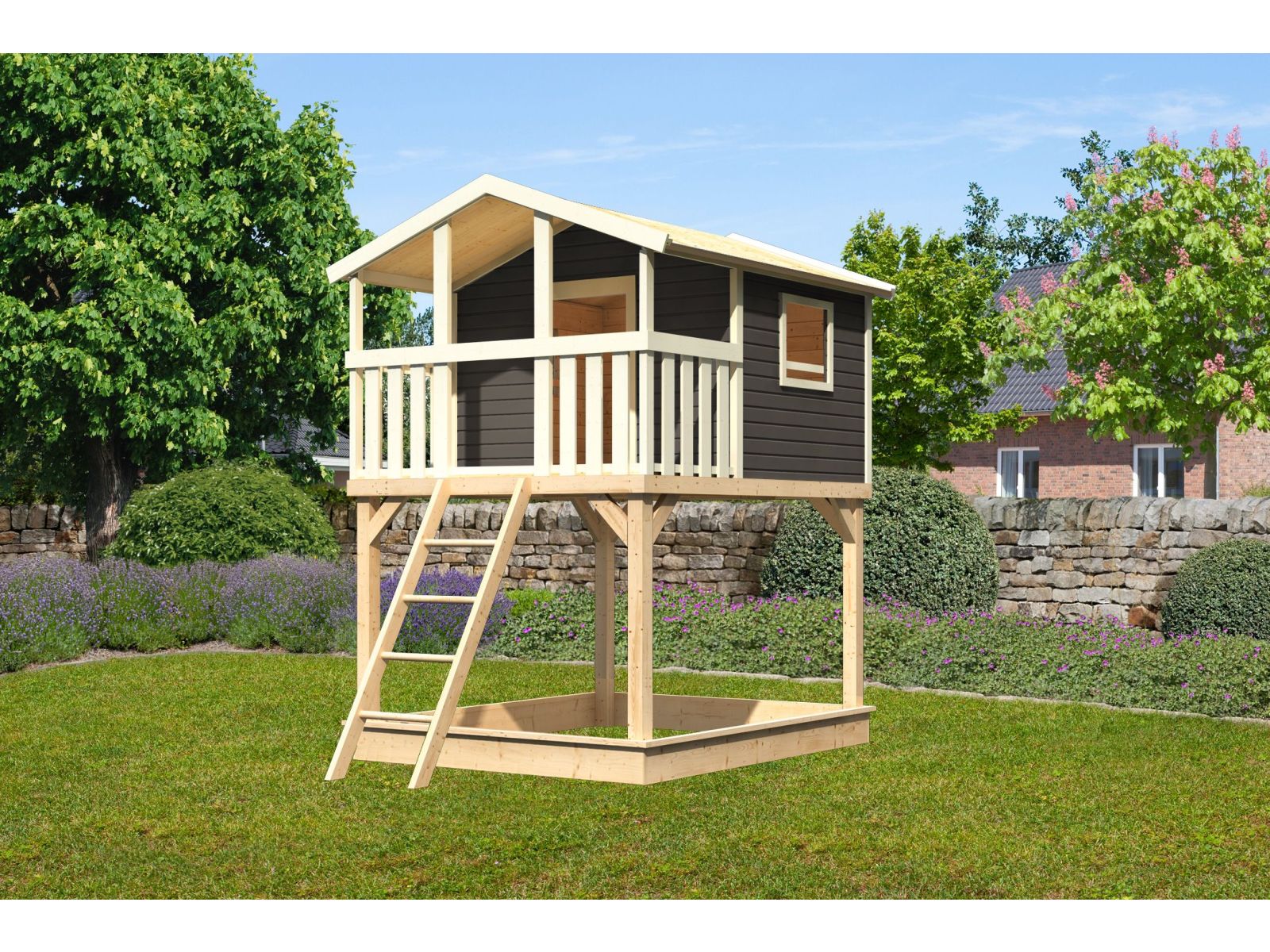 Karibu Spielturm Benjamin in terragrau