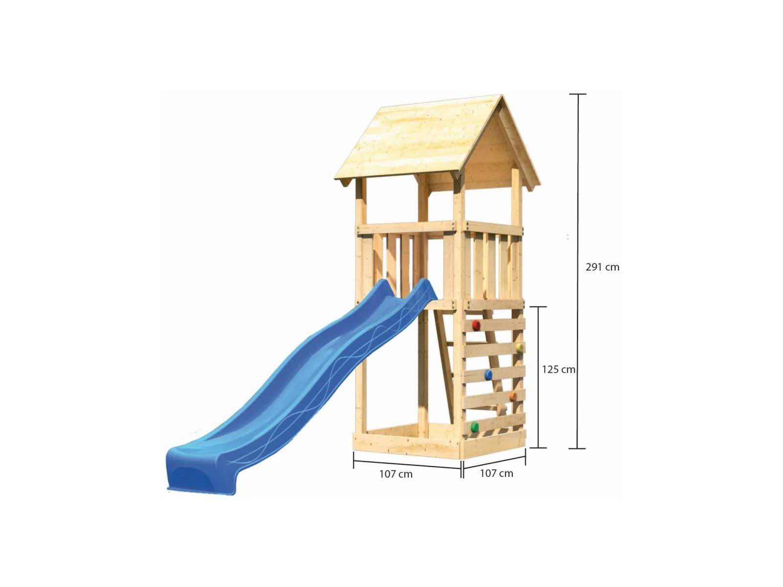 Karibu Spielturm Lotti mit Kletterwand und Rutsche blau - Image 2