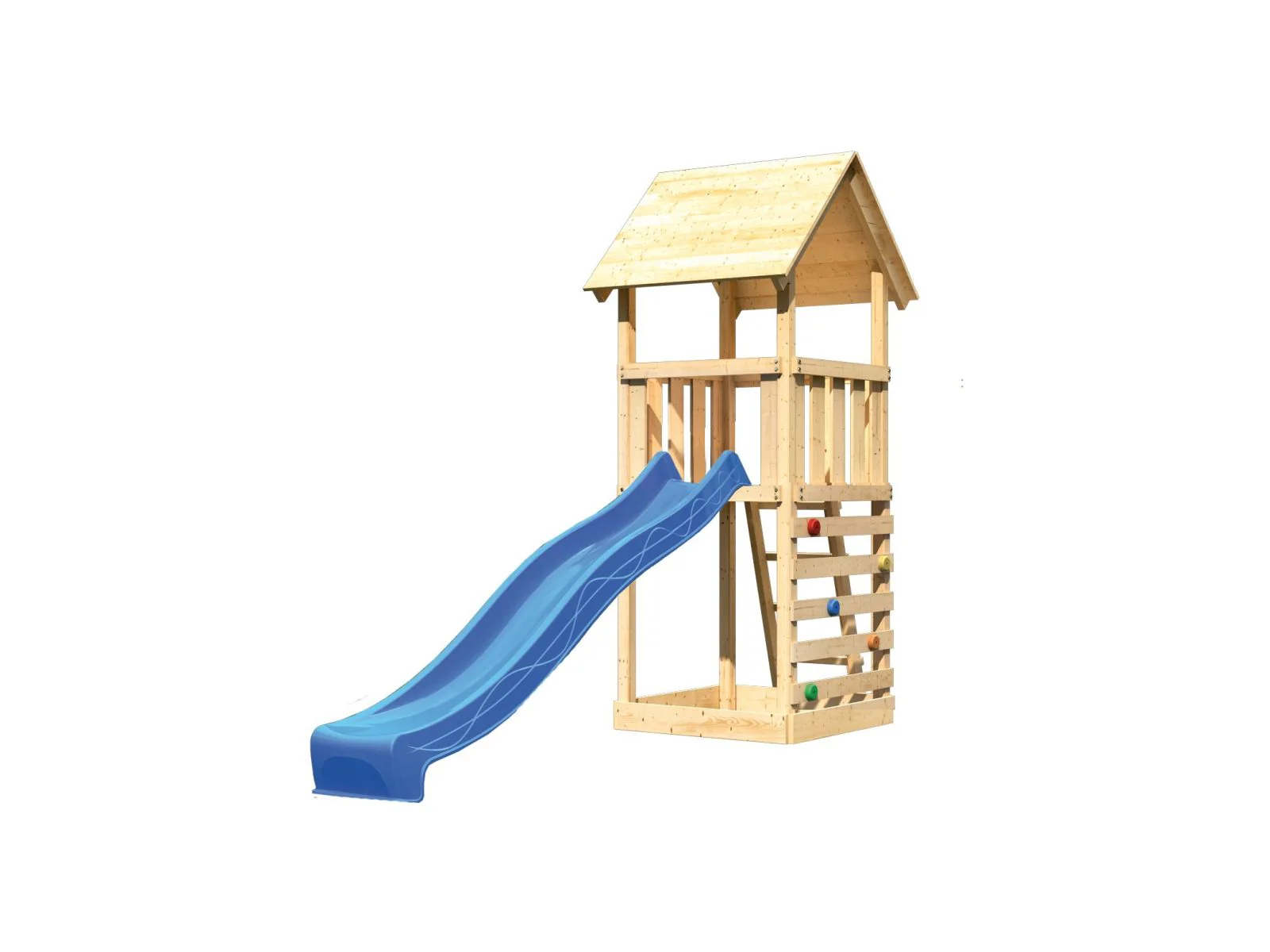 Karibu Spielturm Lotti mit Kletterwand und Rutsche blau - Image 4