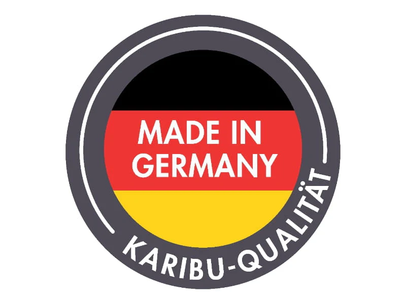 Karibu Stelzenhaus Fidel naturbelassen + Rutsche rot + Doppelschaukelanbau + Klettergerüst und Netzr - Image 10