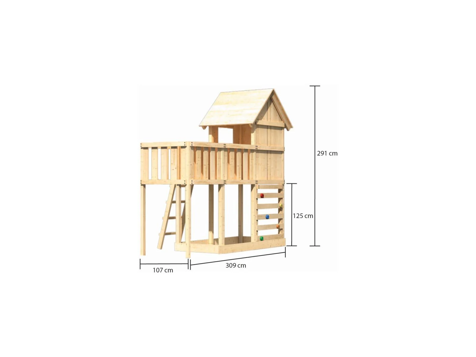 Karibu Stelzenhaus Frieda + Anbauplattform + Kletterwand - Image 2