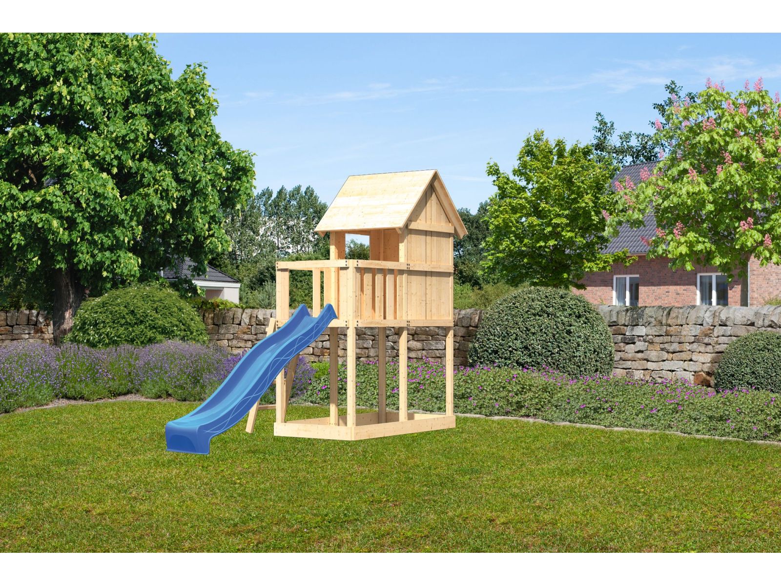 Karibu Stelzenhaus Frieda + Rutsche blau - Image 3
