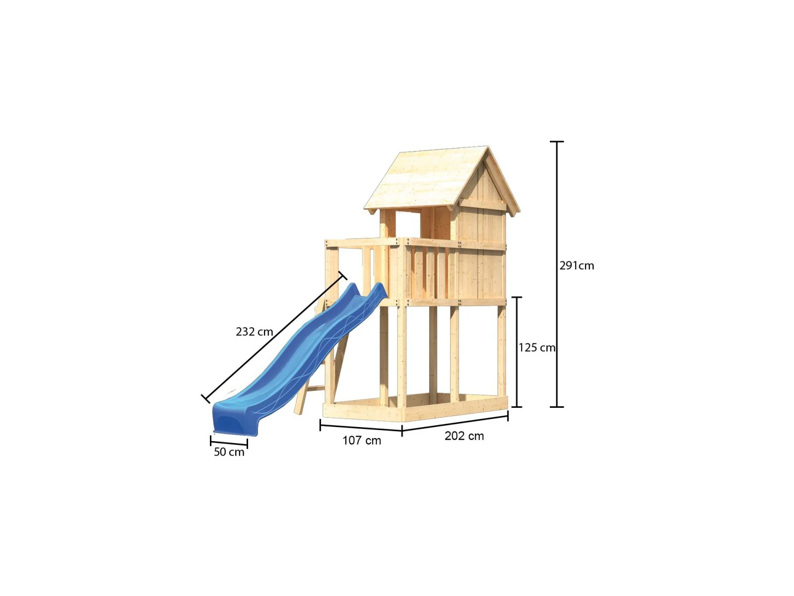 Karibu Stelzenhaus Frieda + Rutsche blau - Image 4