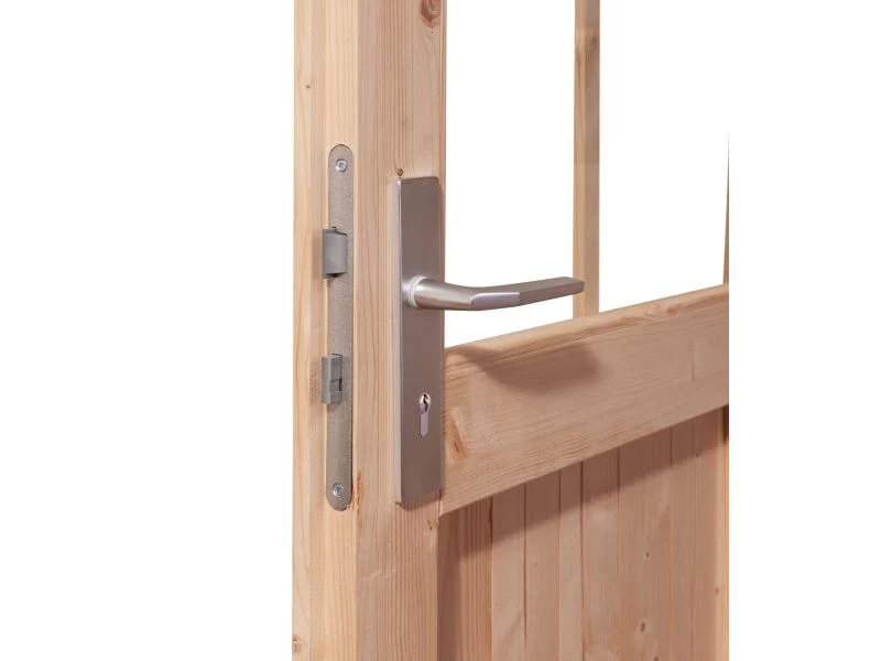 Karibu Türpaket Außensauna Klassisch, naturbelassen,  40 mm Saunahäuser - Image 3