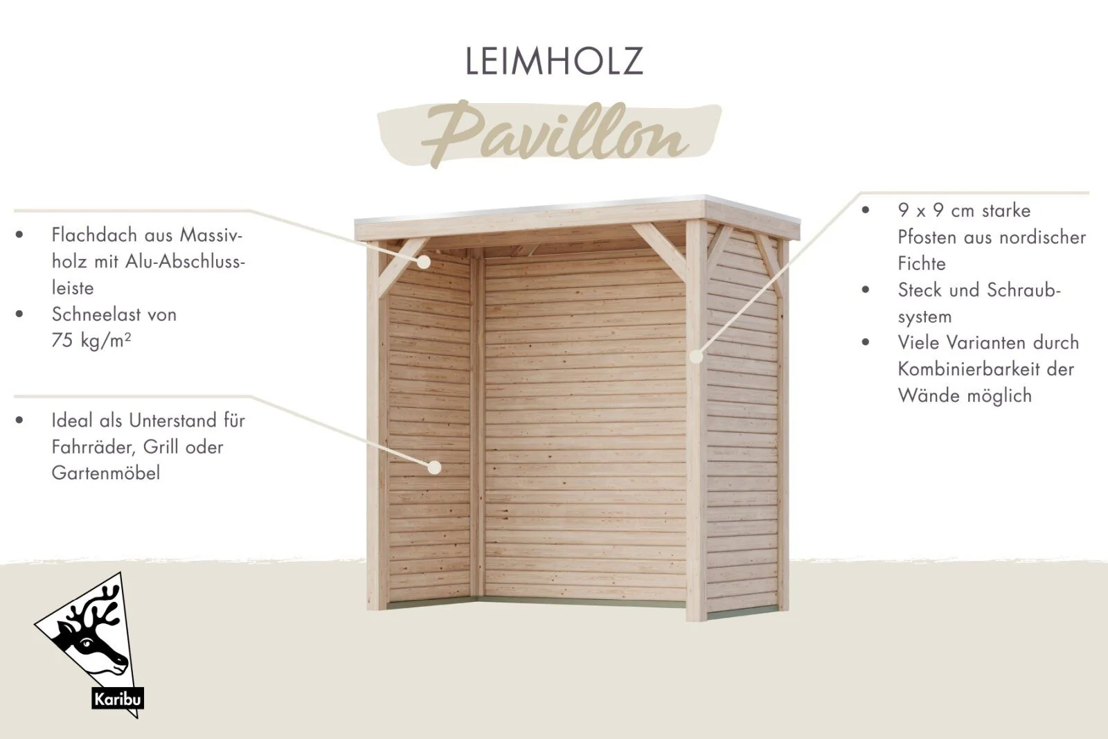 Karibu WM Pavillon S, inkl. Holzbar - Image 7