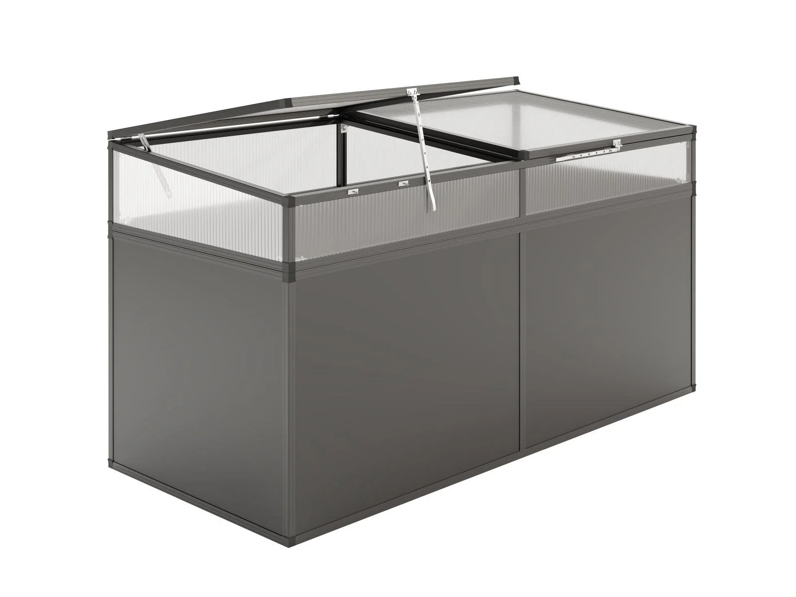 KGT Frühbeetaufsatz für Aluminium-Hochbeet 210, anthrazit-grau