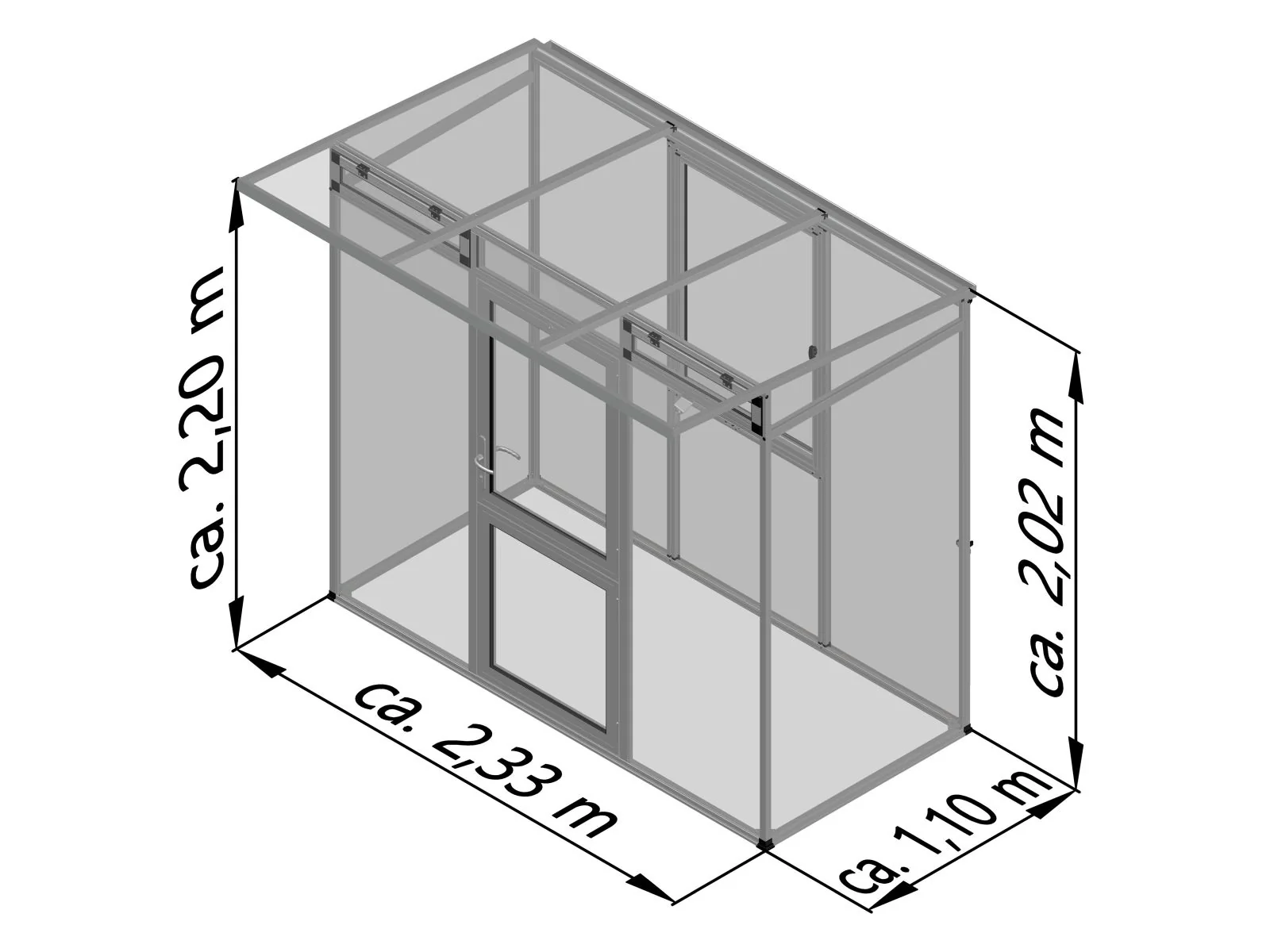 KGT Gewächshaus Linea I, HKP 10 mm, pressblank - Image 6