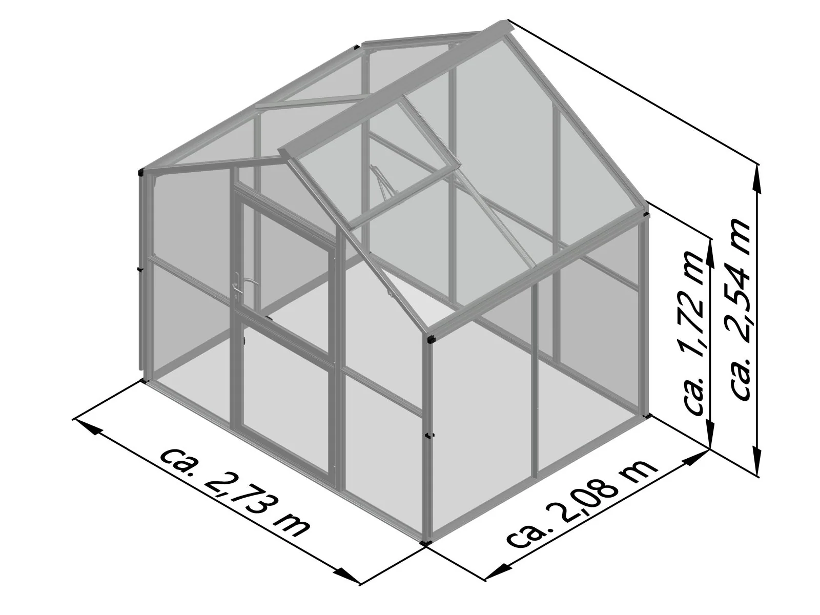 KGT Gewächshaus Novum II, 4 mm ESG + 10 mm HKP, anthrazit-grau - Image 3