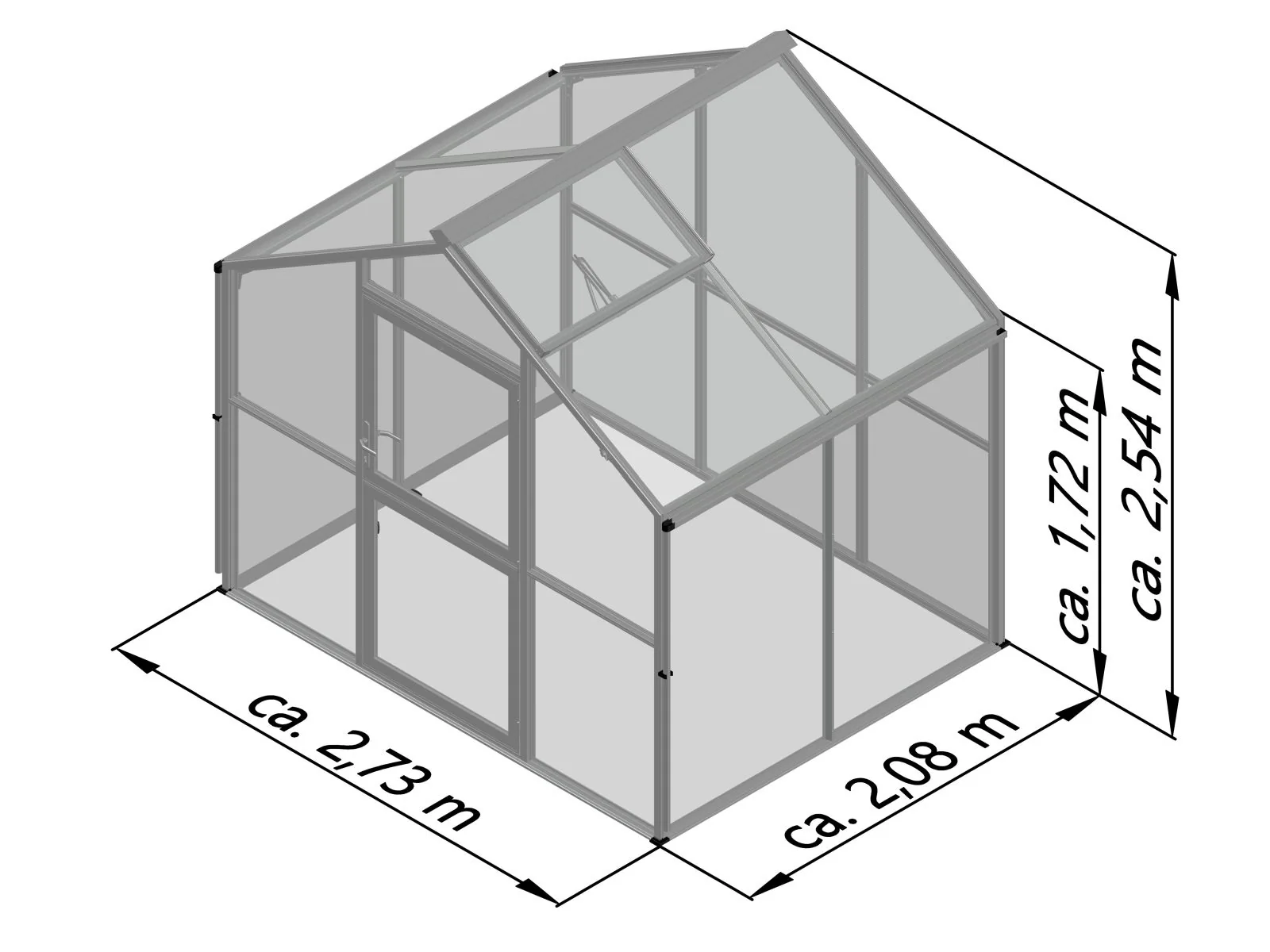 KGT Gewächshaus Novum II, 4 mm ESG + 10 mm HKP, pressblank - Image 3