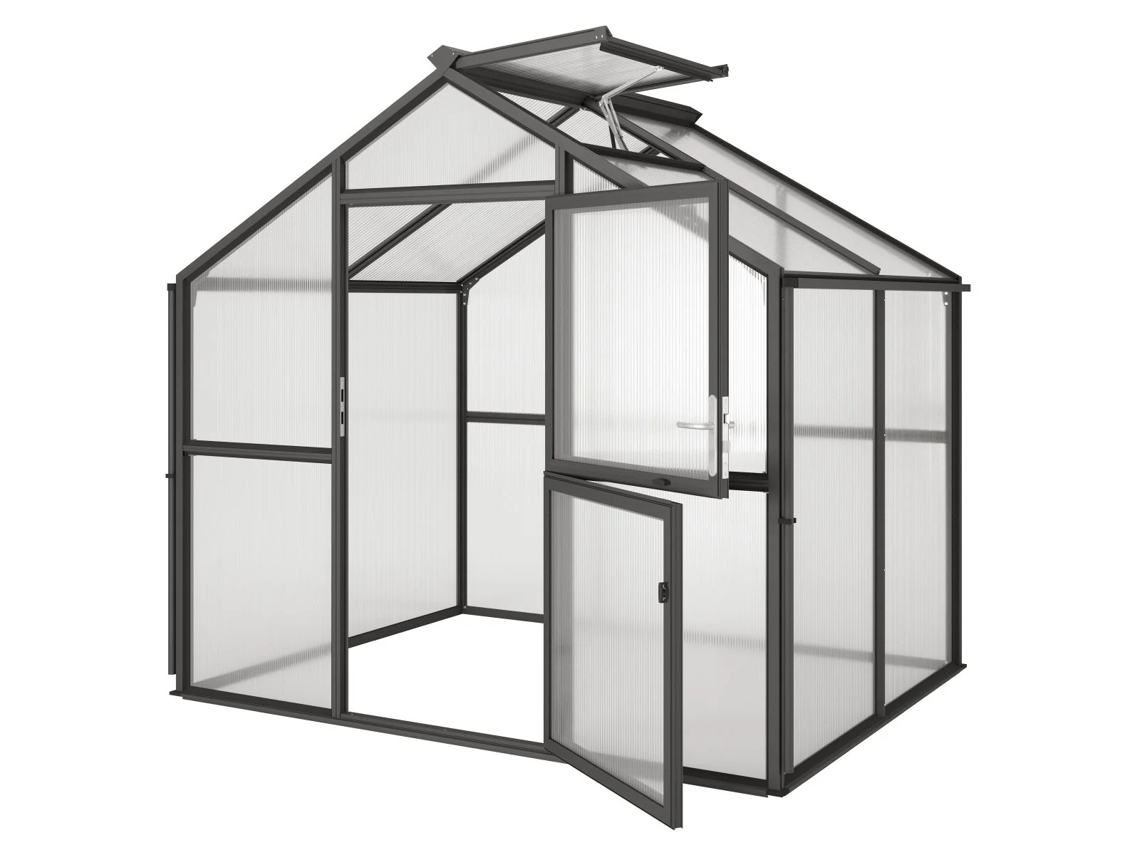 KGT Gewächshaus Novum II, 10 mm HKP, anthrazit-grau - Image 2