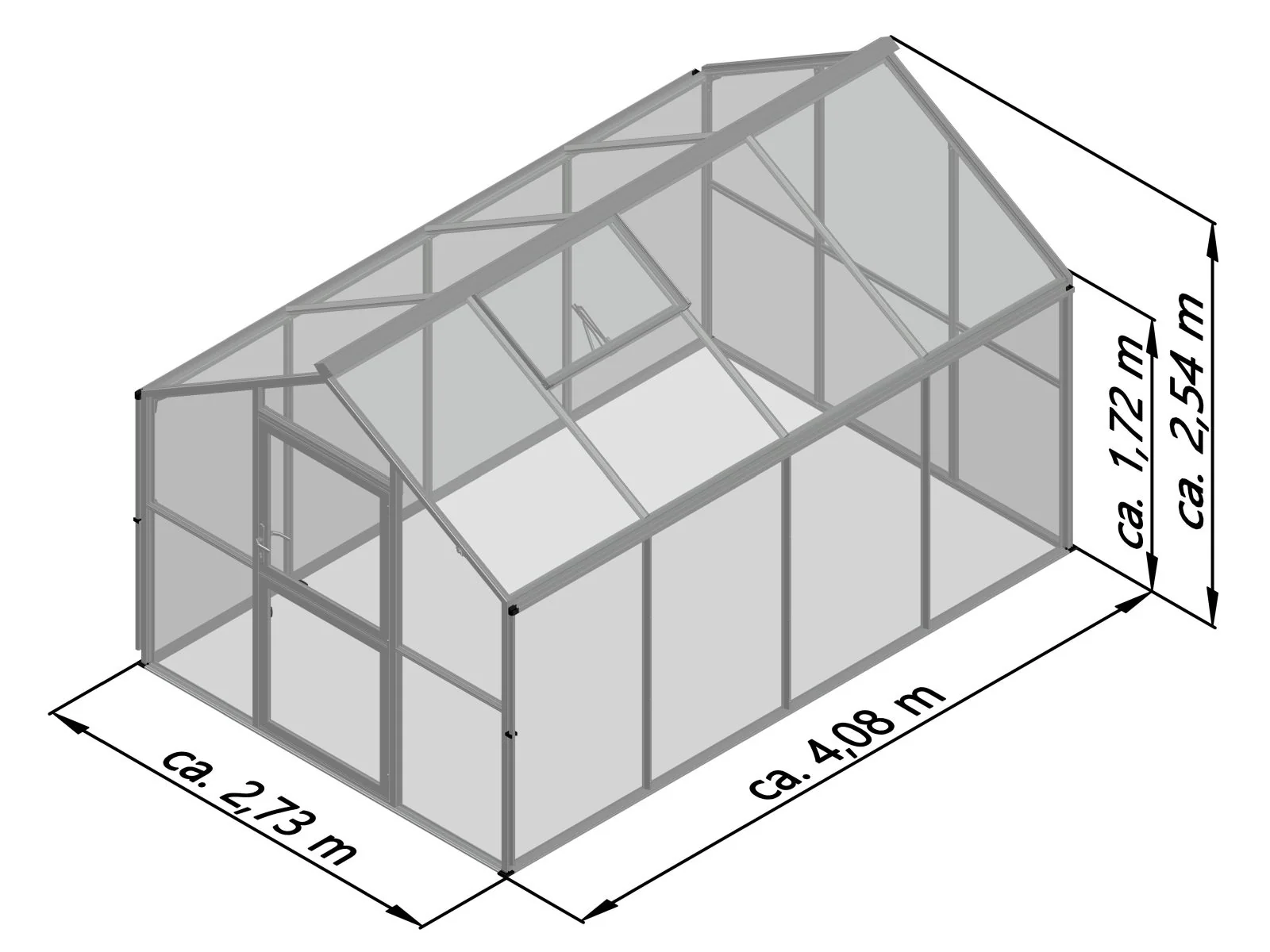 KGT Gewächshaus Novum IV, 10 mm HKP, anthrazit-grau - Image 8
