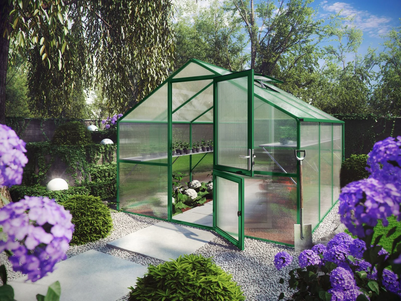 KGT Gewächshaus Orchidee III, HKP 10 mm, moosgrün