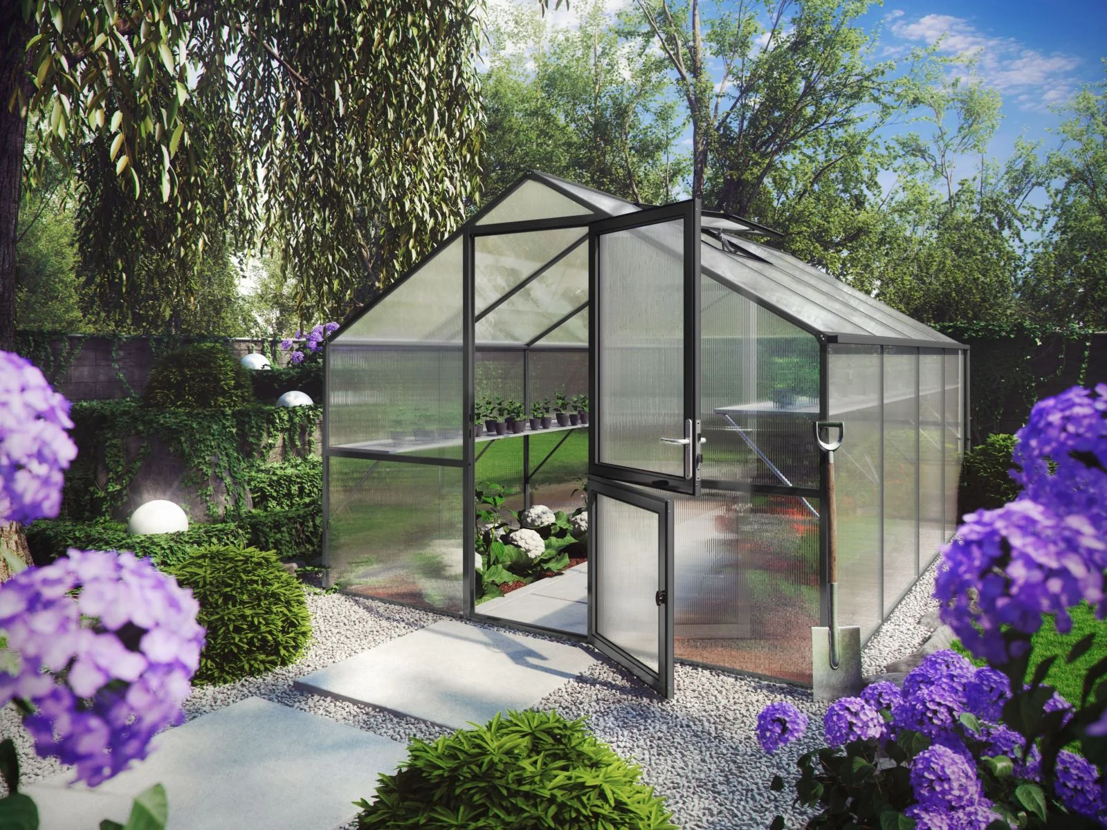 KGT Gewächshaus Orchidee IV, HKP 10 mm, anthrazit-grau