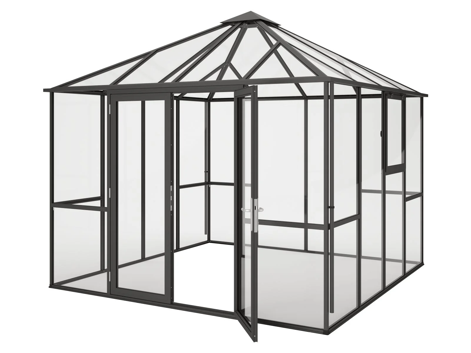 KGT Gewächshaus-Pavillon PaviLux 3 m, ESG, anthrazit-grau - Image 8