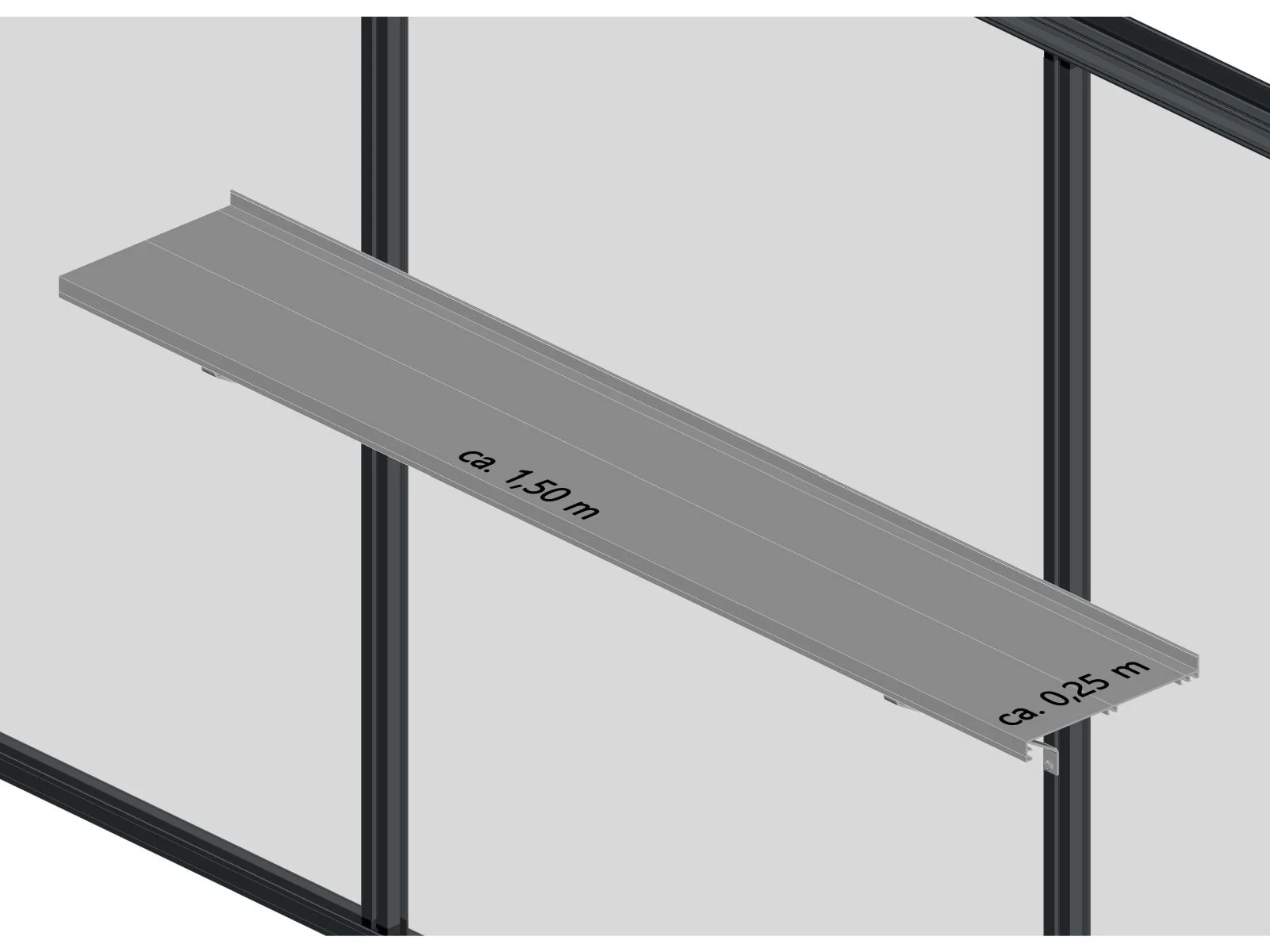 KGT Universal Aluminium Hänge Regal 150 - Image 2