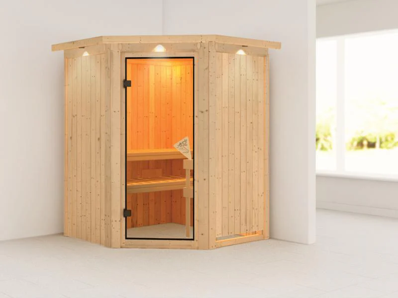 Larin - Karibu Sauna ohne Ofen - mit Dachkranz - - Image 4