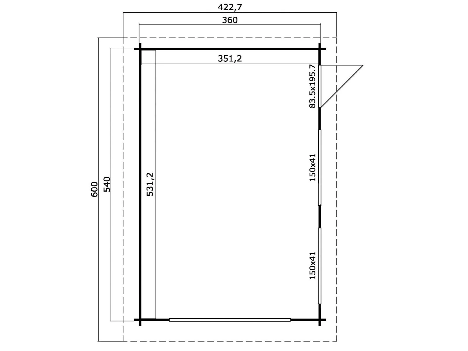 Lasita Blockbohlengarage Canberra mit Schwingtor, grüngrau, 44 mm - Image 4