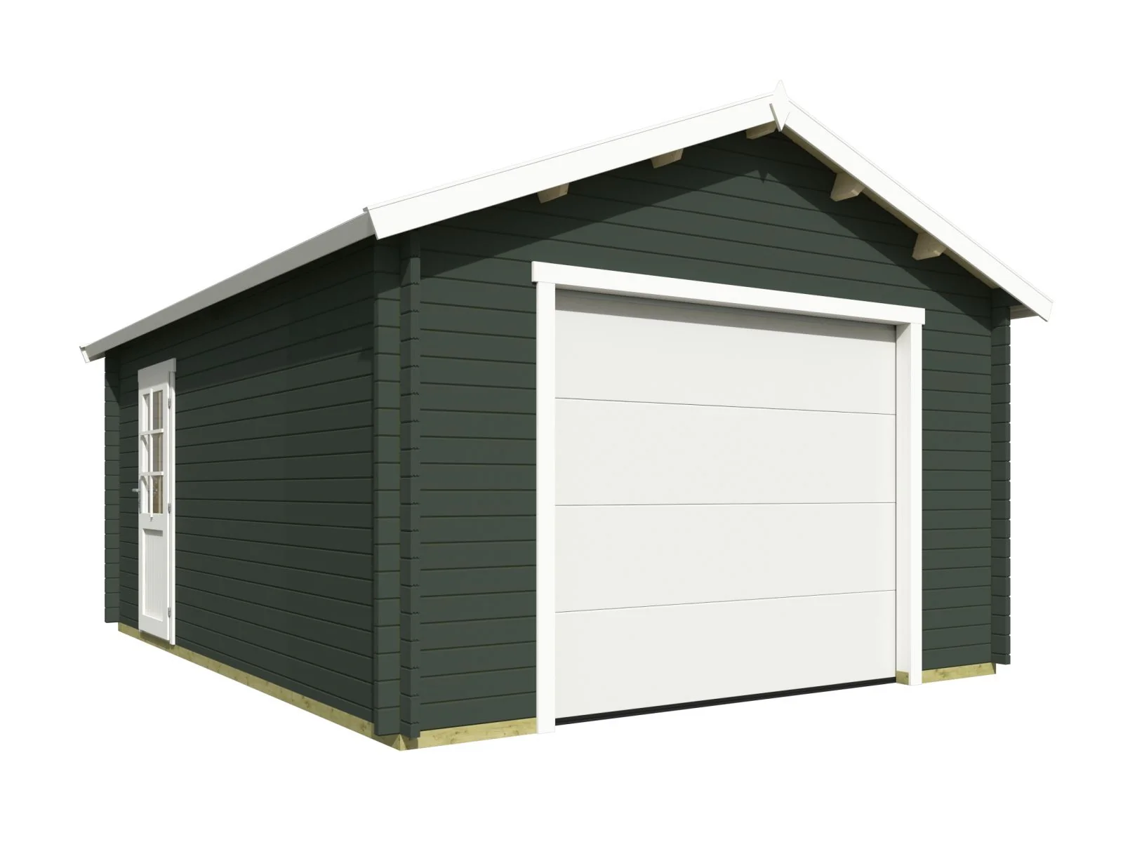 Lasita Blockbohlengarage Nauru, grüngrau, 44 mm - Image 3