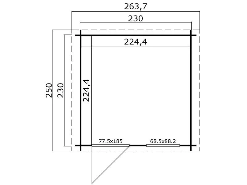 Lasita Blockbohlenhaus Wels 2 230 carbongrau, 28 mm - Image 3