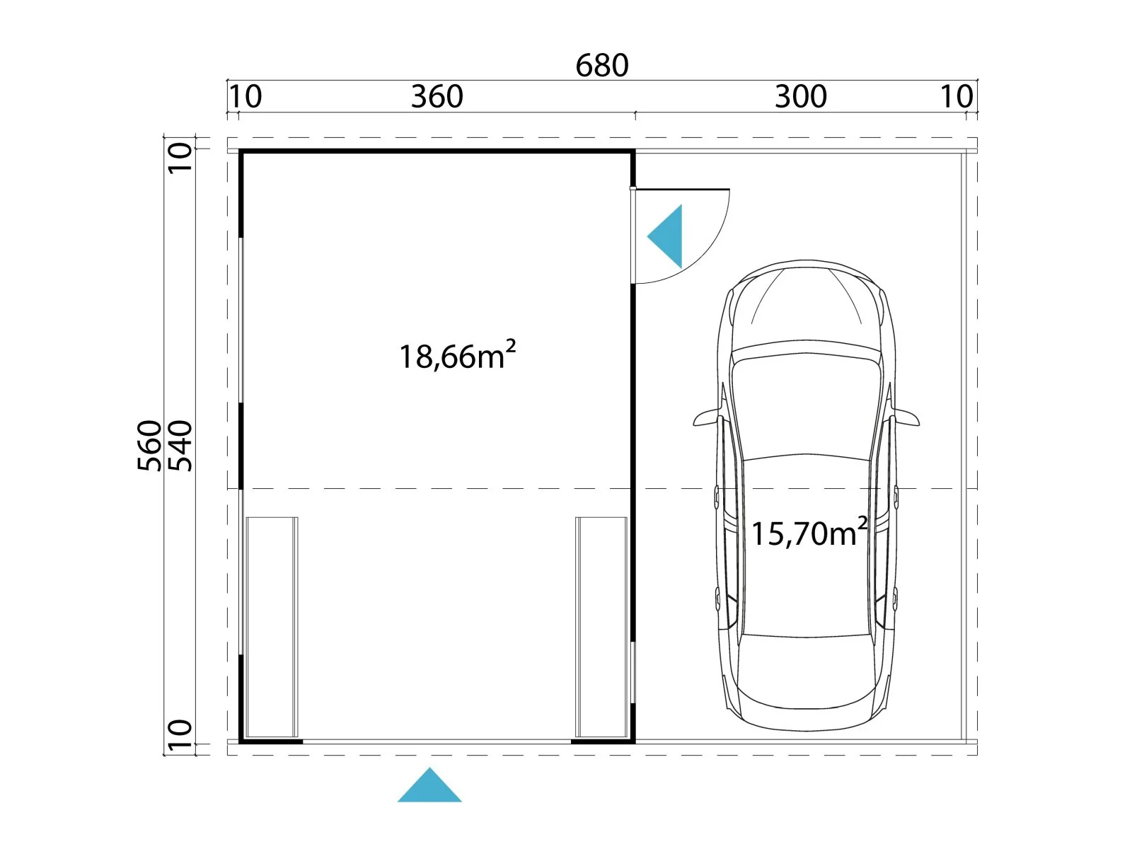 Lasita Garage Bahamas 1 inkl. Carport, grüngrau, 44 mm - Image 3