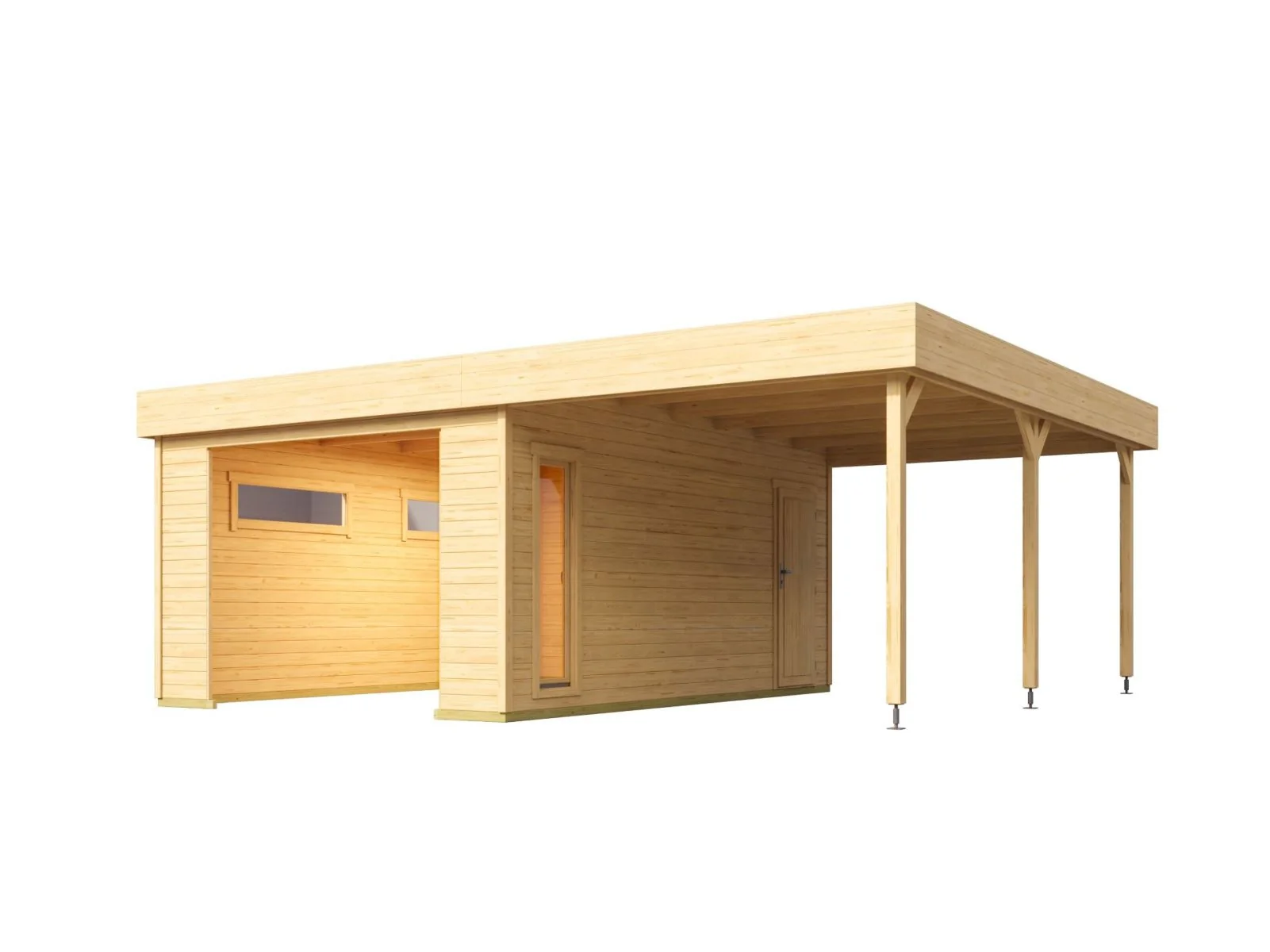 Lasita Garage Bahamas 1 inkl. Carport, schwedenrot, 44 mm - Image 4