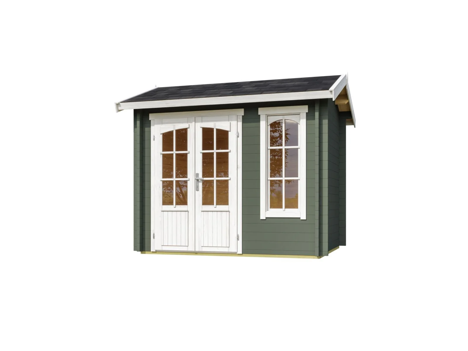 Lasita Gartenhaus Alex Mini 44 mm Wandstärke, grüngrau - Image 2