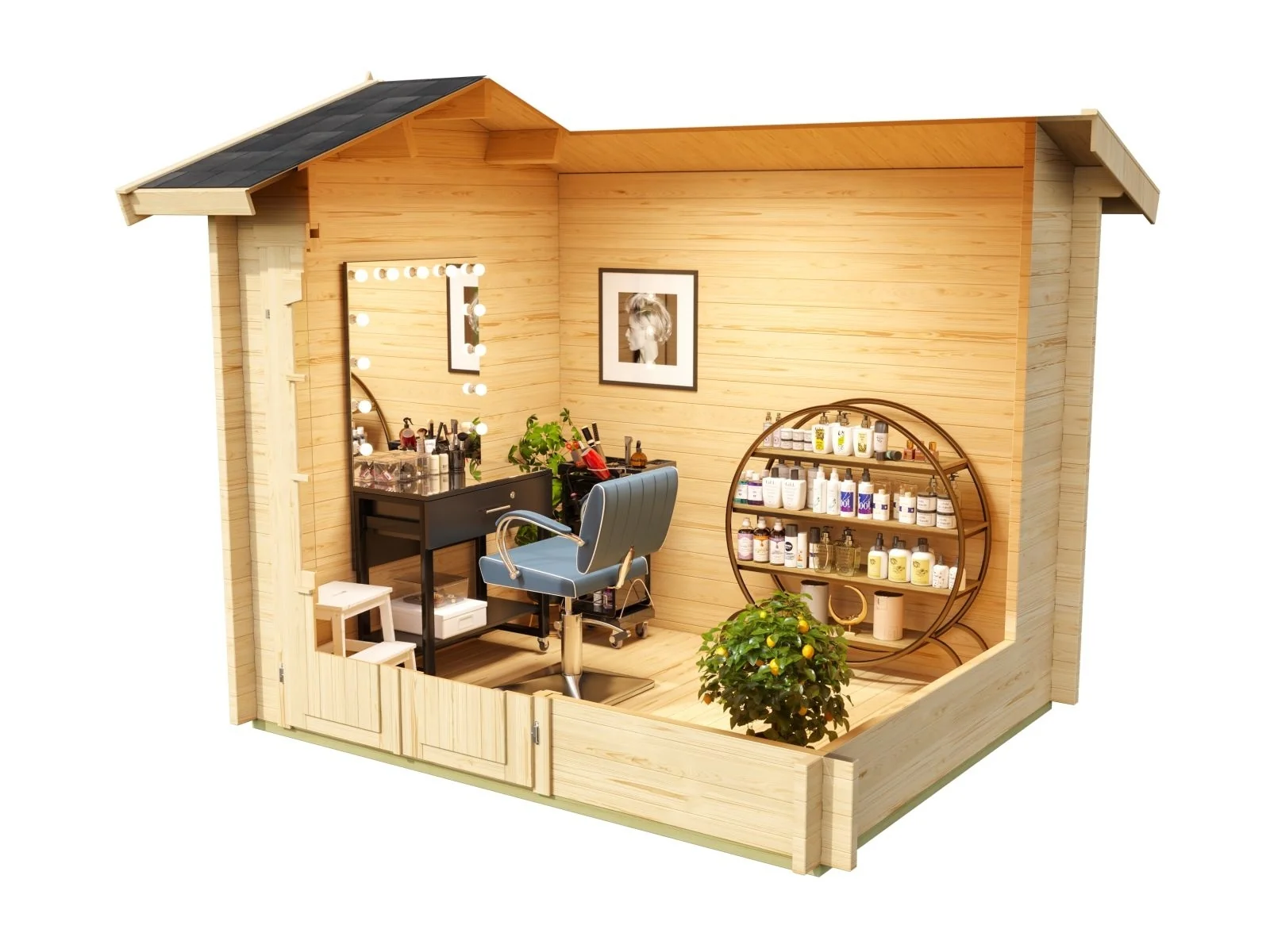 Lasita Gartenhaus Alex Mini 44 mm Wandstärke, schwedenrot - Image 5