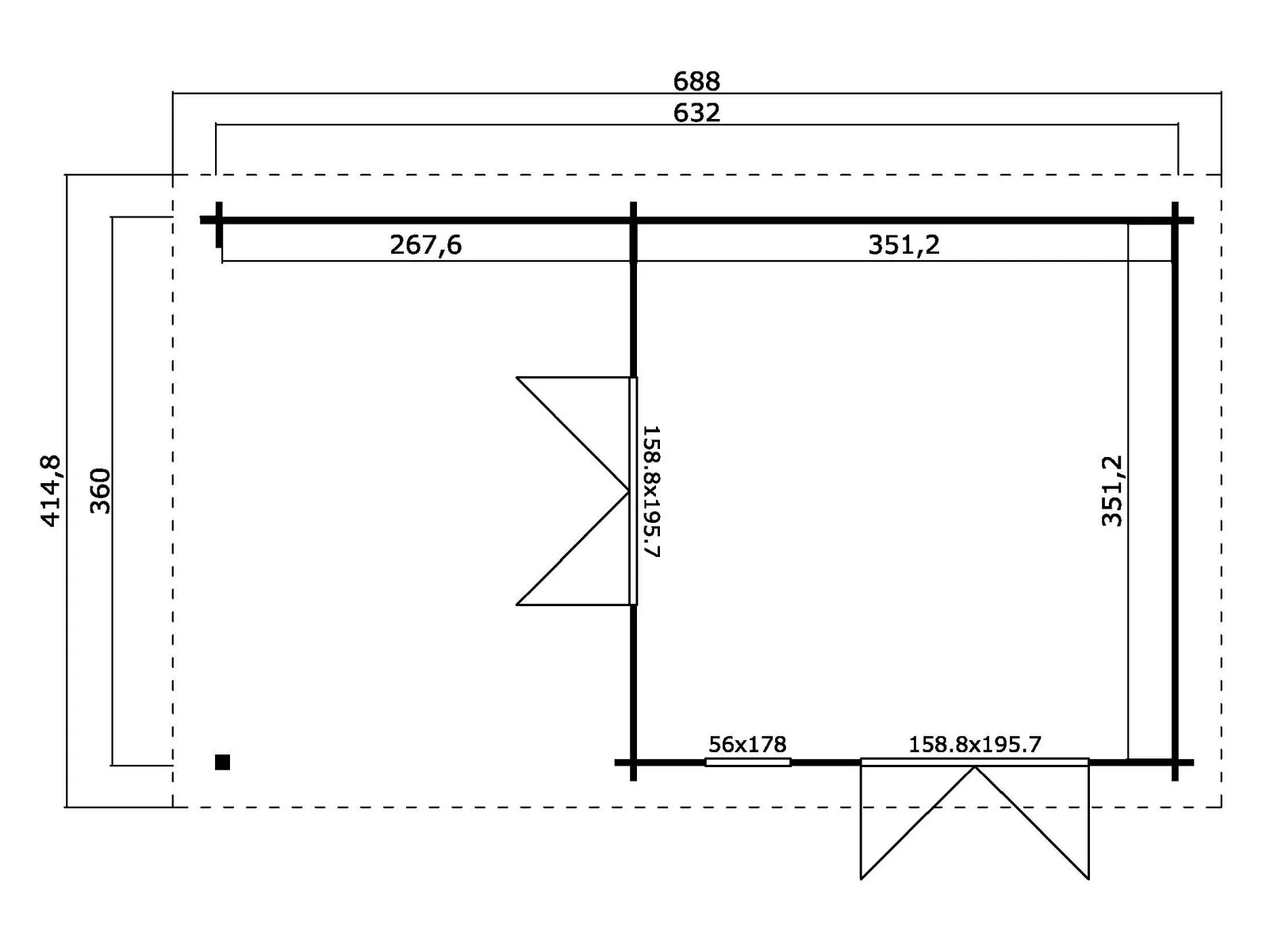 Lasita Gartenhaus Anders 44 mm Wandstärke, carbongrau - Image 2