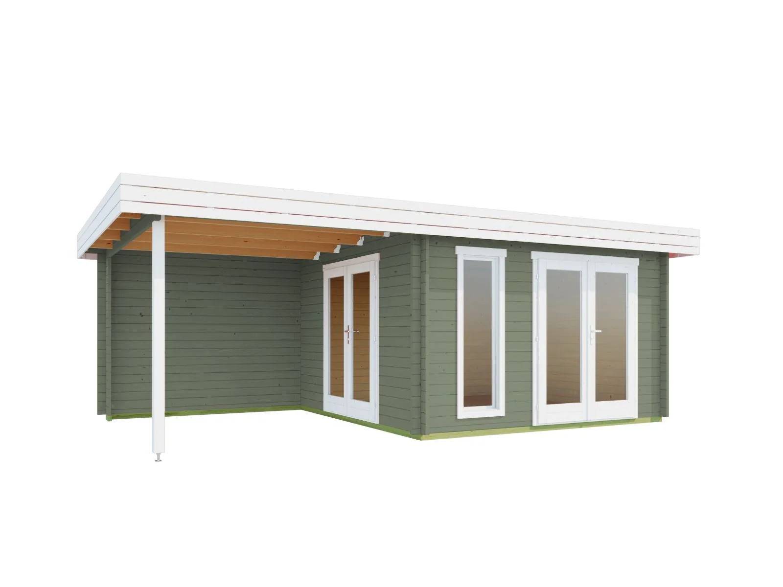 Lasita Gartenhaus Anders 44 mm Wandstärke, grüngrau - Image 3