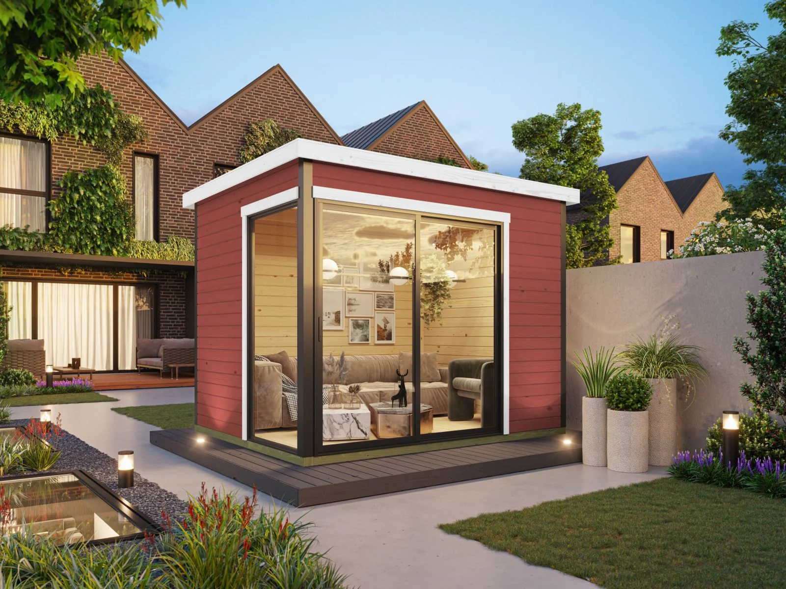 Lasita Gartenhaus Austin 1, schwedenrot