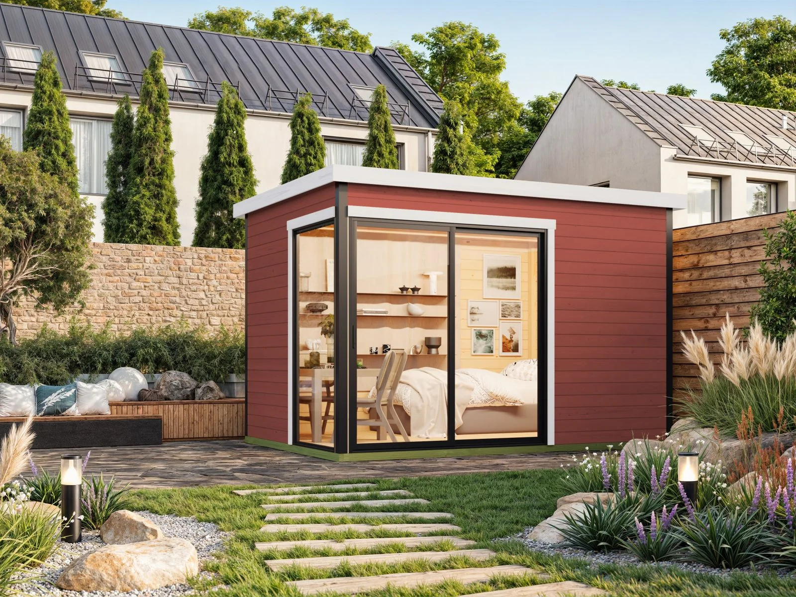Lasita Gartenhaus Austin 2, schwedenrot