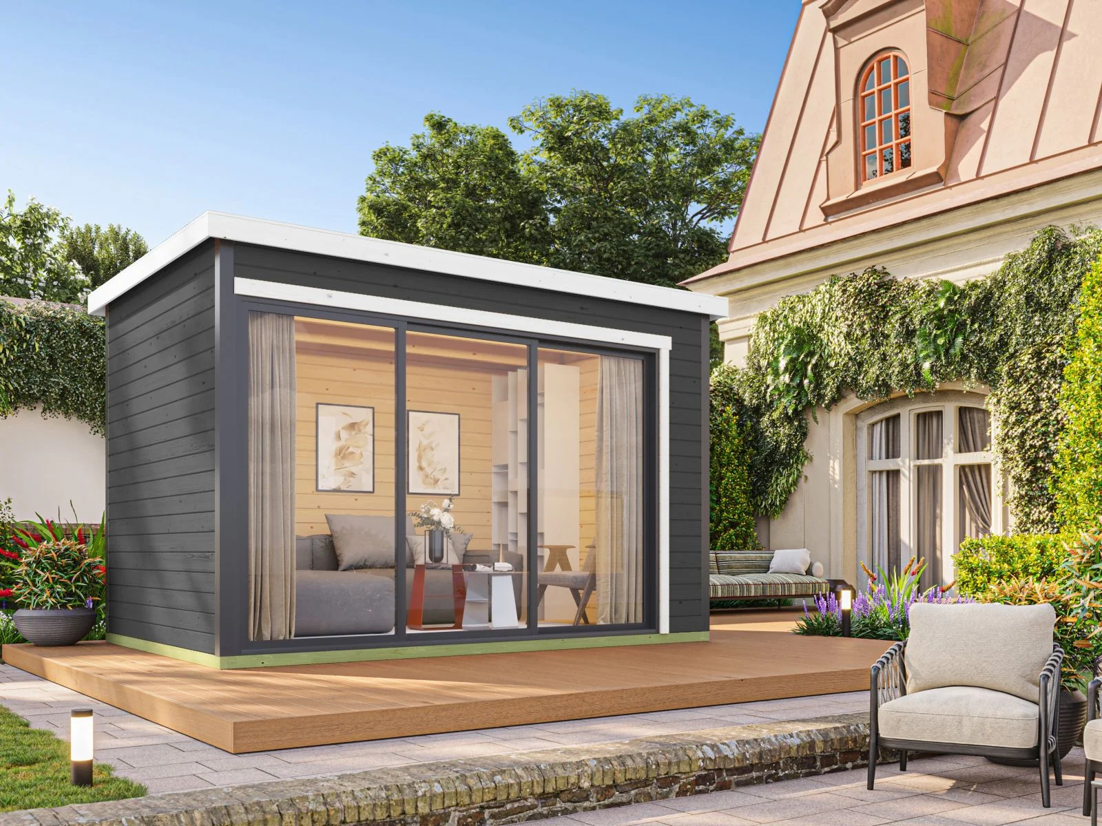Lasita Gartenhaus Austin 3, carbongrau