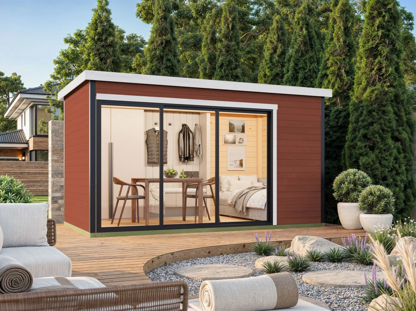 Lasita Gartenhaus Austin 4, schwedenrot
