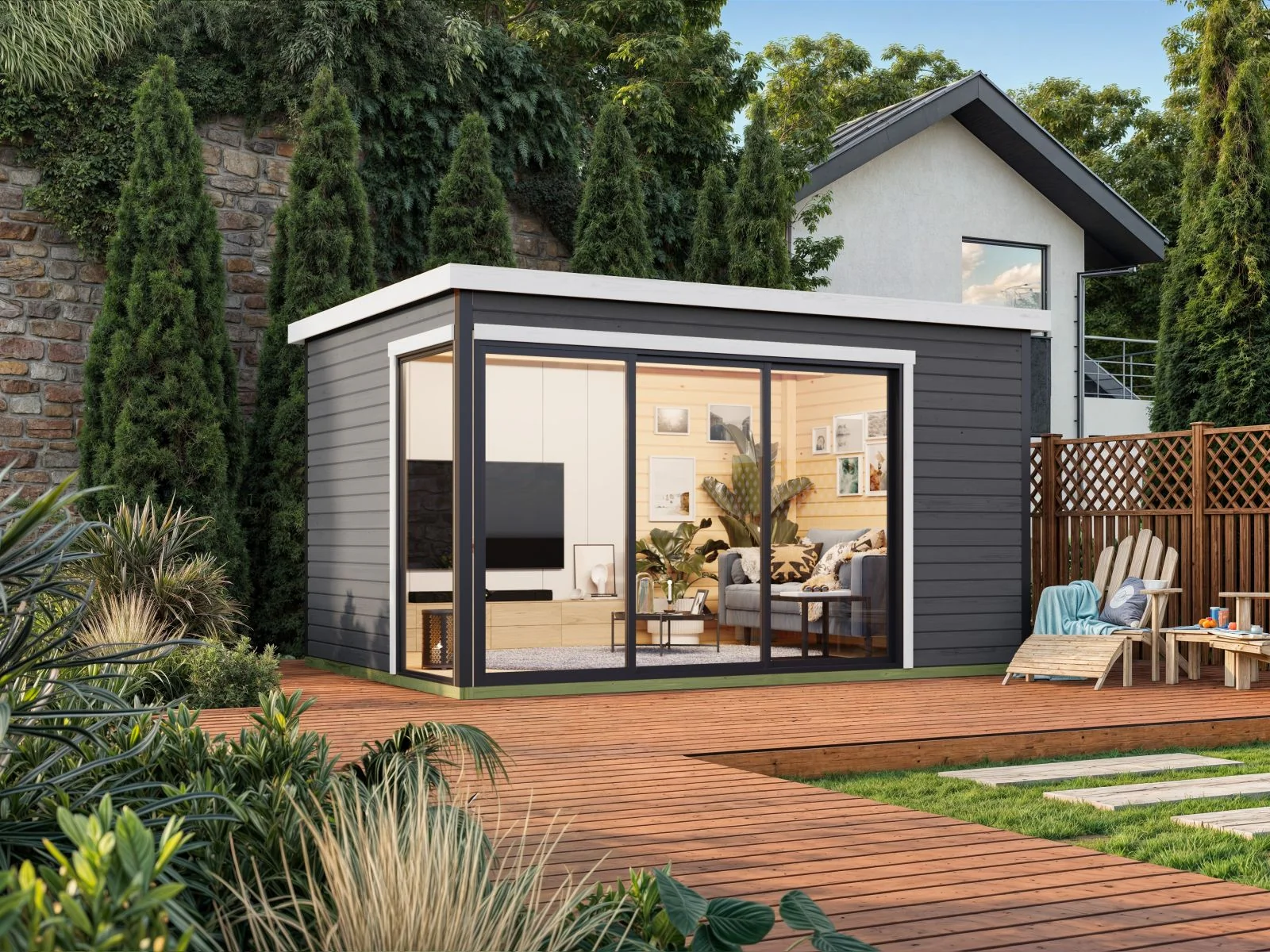 Lasita Gartenhaus Austin 6, carbongrau