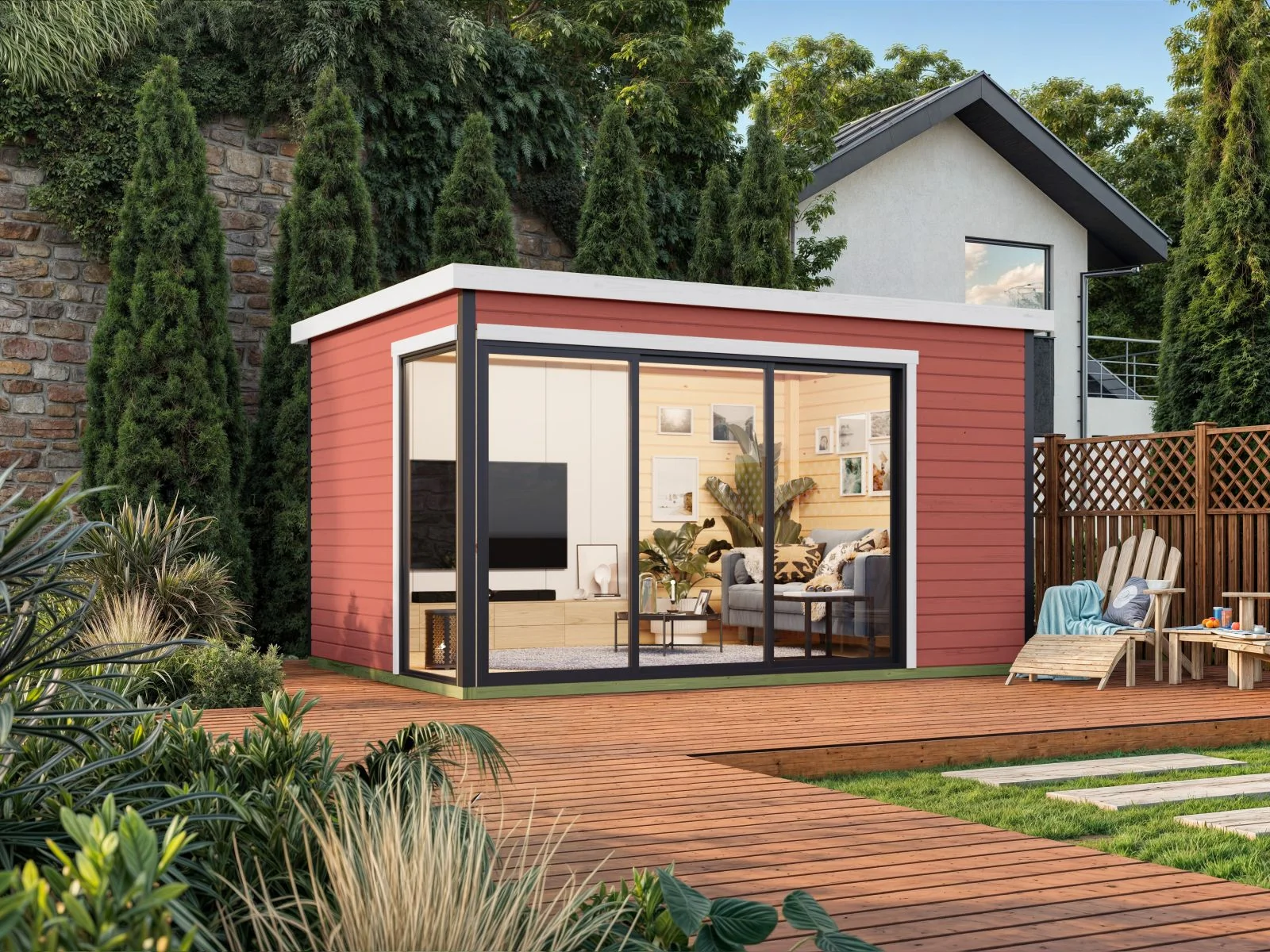 Lasita Gartenhaus Austin 6, schwedenrot