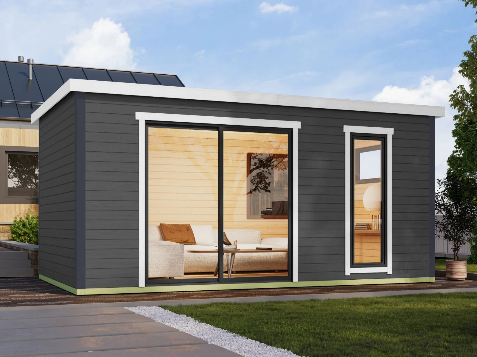 Lasita Gartenhaus Austin 7, carbongrau