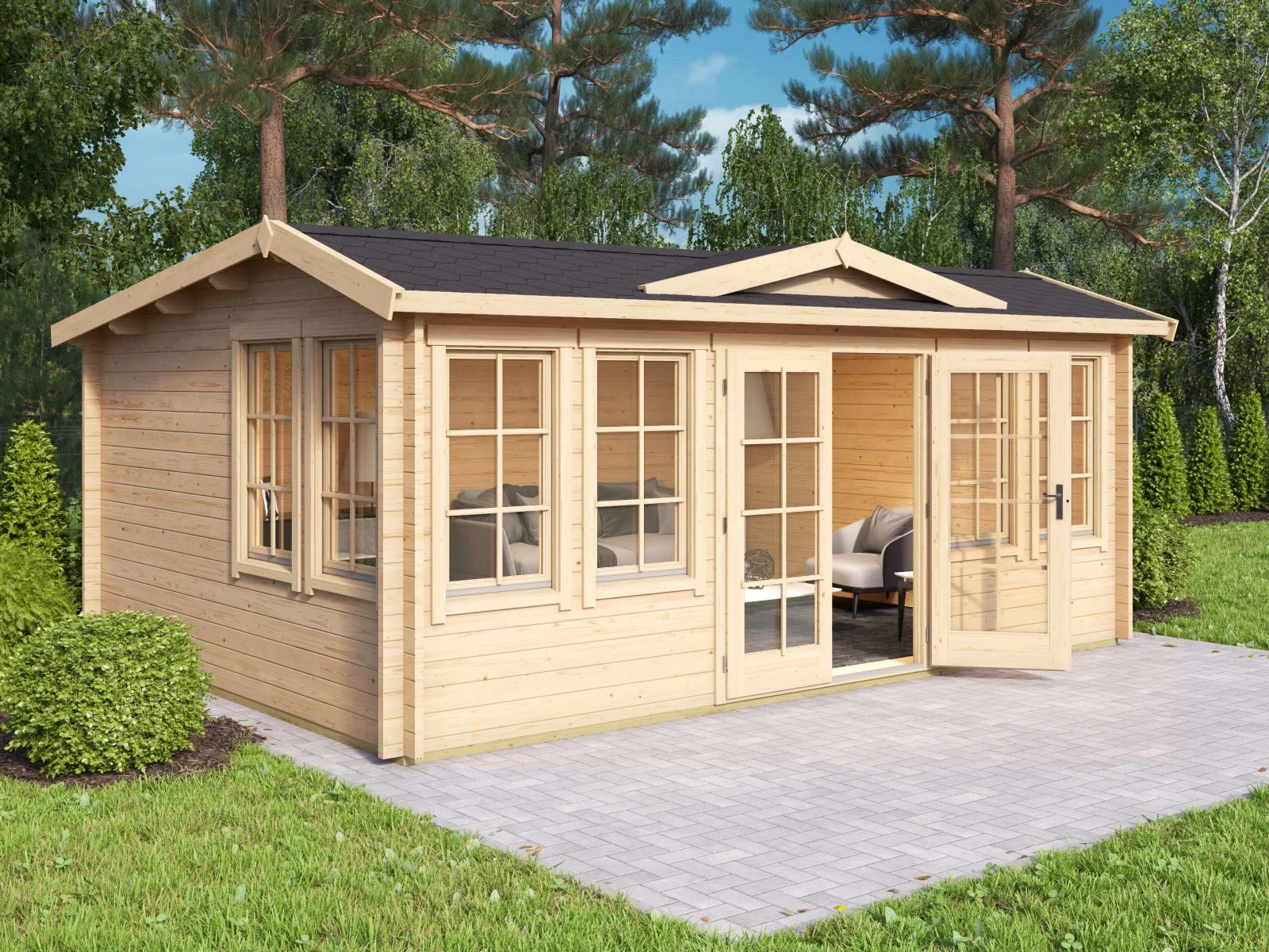 Lasita Gartenhaus Balmoral natur 44 mm, natur