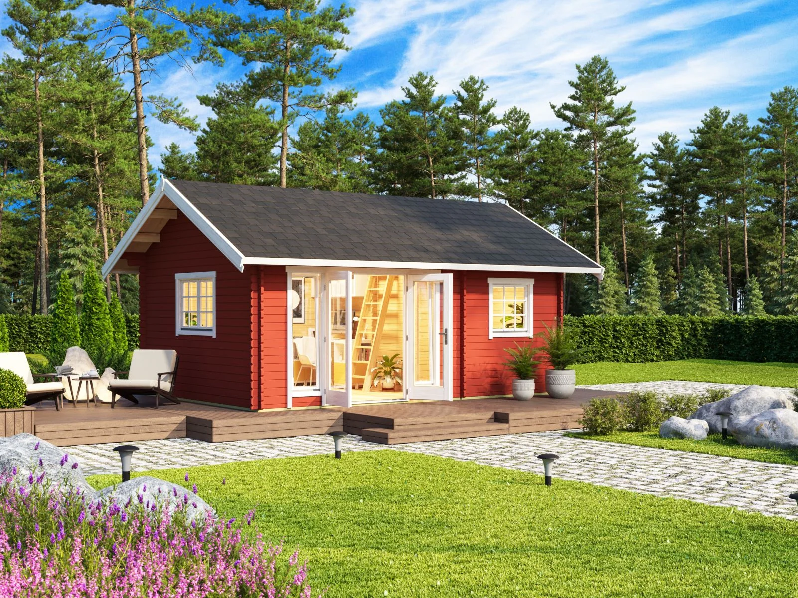 Lasita Gartenhaus Caroline 2.1, schwedenrot